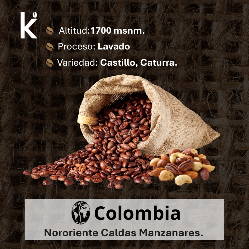 Café de Especialidad Colombiano Lavado – Tostado Intenso 200g | Grano Entero