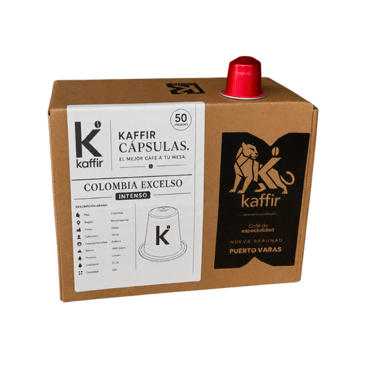 cápsulas de café Colombia excelso intenso